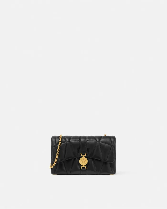 Versace Shoulder and Crossbody Women Kleio Quilted Mini Bag Blackgold