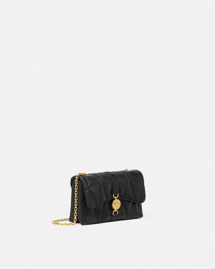Versace Shoulder and Crossbody Women Kleio Quilted Mini Bag Blackgold