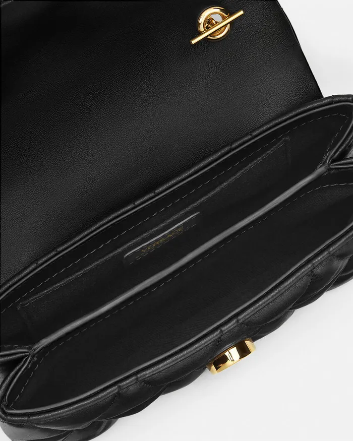 Versace Shoulder and Crossbody Women Kleio Quilted Mini Bag Blackgold