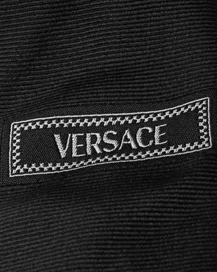 Versace Soft Accessories Men 90s Vintage Logo Silk Tie Black