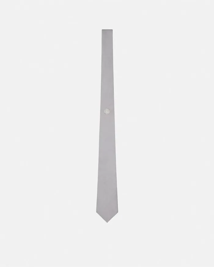 Versace Soft Accessories Men Medusa Silk Tie White