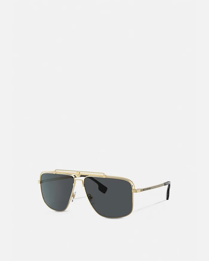 Versace Sunglasses Men Medusa Focus Sunglasses Gold
