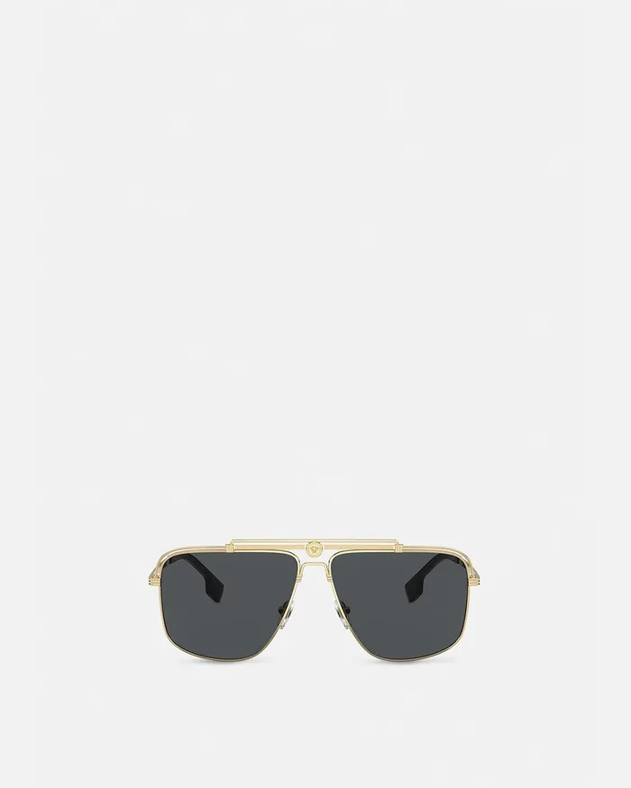 Versace Sunglasses Men Medusa Focus Sunglasses Gold