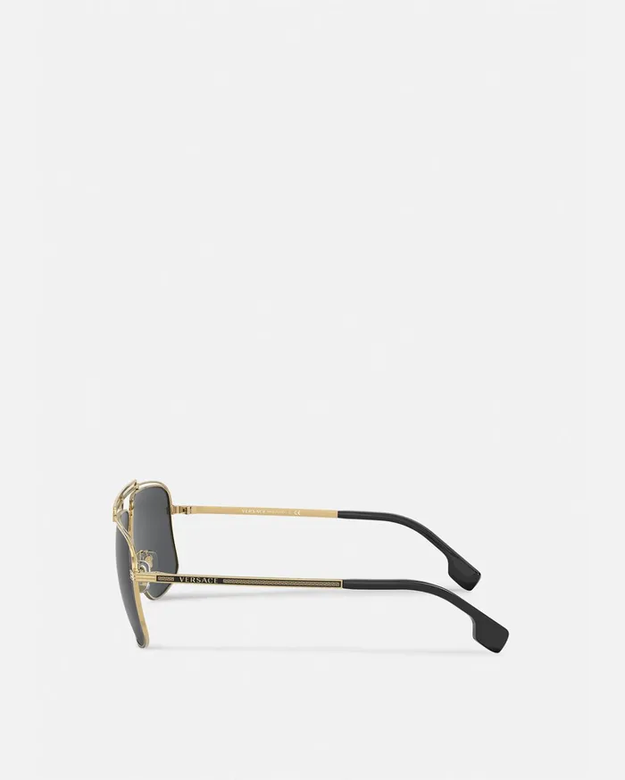 Versace Sunglasses Men Medusa Focus Sunglasses Gold
