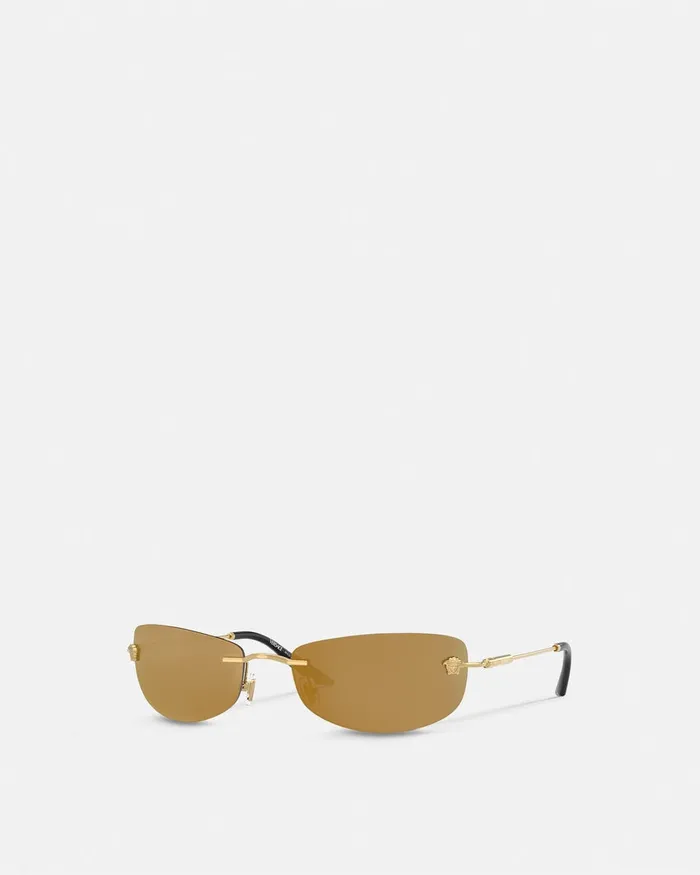 Versace Sunglasses Men Runway Sunglasses Gold