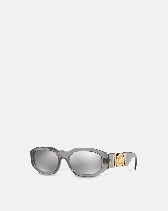 Versace Sunglasses WomenMen Medusa Biggie Sunglasses Transparent Gray