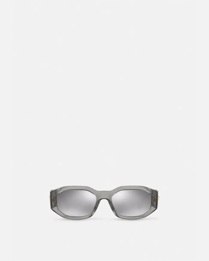 Versace Sunglasses WomenMen Medusa Biggie Sunglasses Transparent Gray