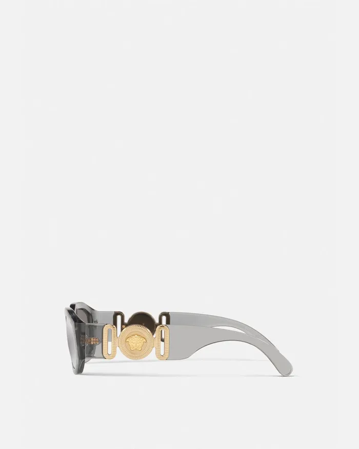 Versace Sunglasses WomenMen Medusa Biggie Sunglasses Transparent Gray