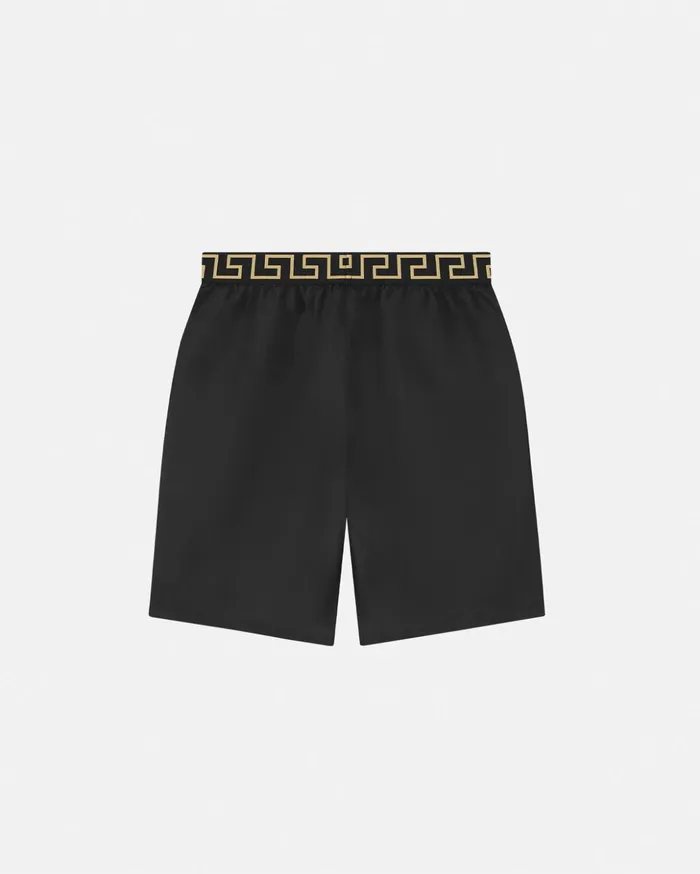 Versace Swimwear Men Greca Border Mid Boardshorts Black