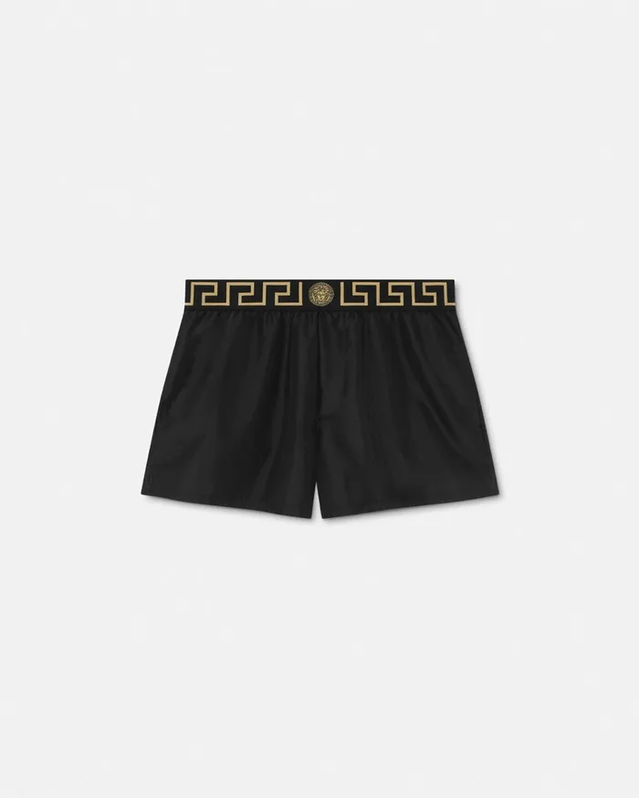 Versace Swimwear Men Greca Border Swim Shorts Black
