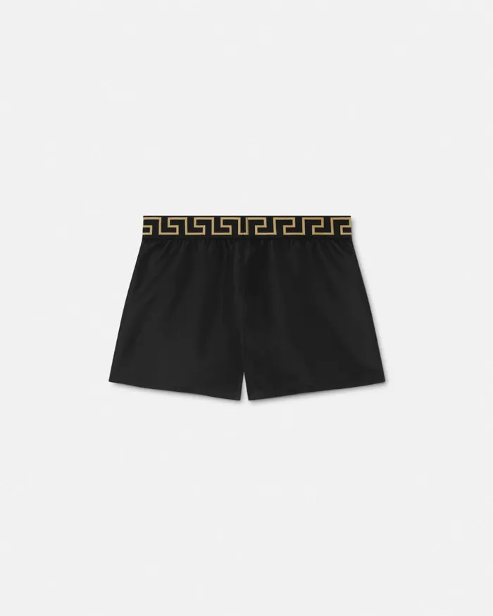 Versace Swimwear Men Greca Border Swim Shorts Black