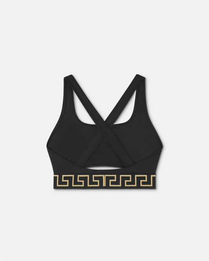 Versace Swimwear Women Greca Border Bikini Top Black