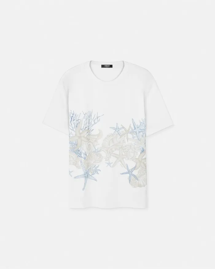 Versace TShirts and Polos Men Barocco Sea Graphic TShirt Whiteprint