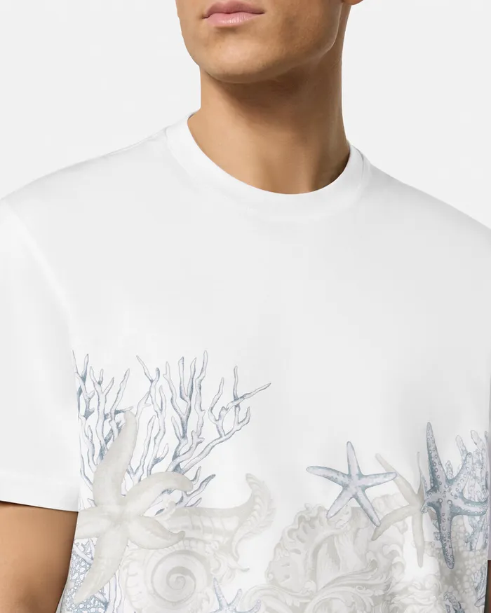 Versace TShirts and Polos Men Barocco Sea Graphic TShirt Whiteprint
