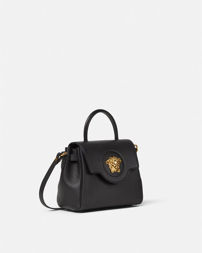 Versace Top Handle Women La Medusa Small Handbag Black