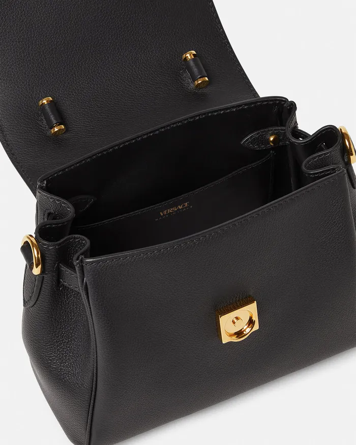 Versace Top Handle Women La Medusa Small Handbag Black