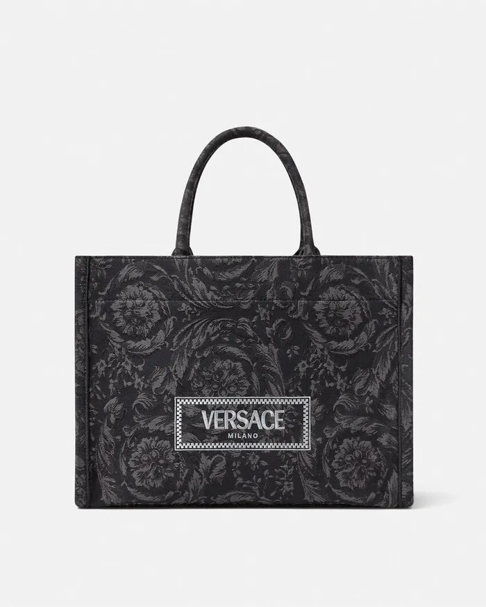 Versace Totes WomenMen Barocco Athena Medium Tote Bag Blackprint