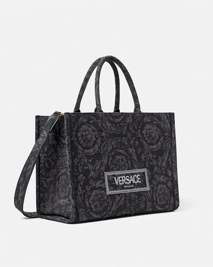 Versace Totes WomenMen Barocco Athena Medium Tote Bag Blackprint