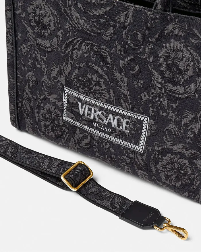 Versace Totes WomenMen Barocco Athena Medium Tote Bag Blackprint