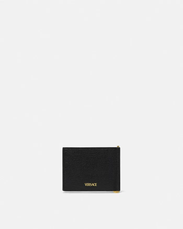 Versace Wallets Men Medusa Biggie Bifold Clip Wallet Blackgold