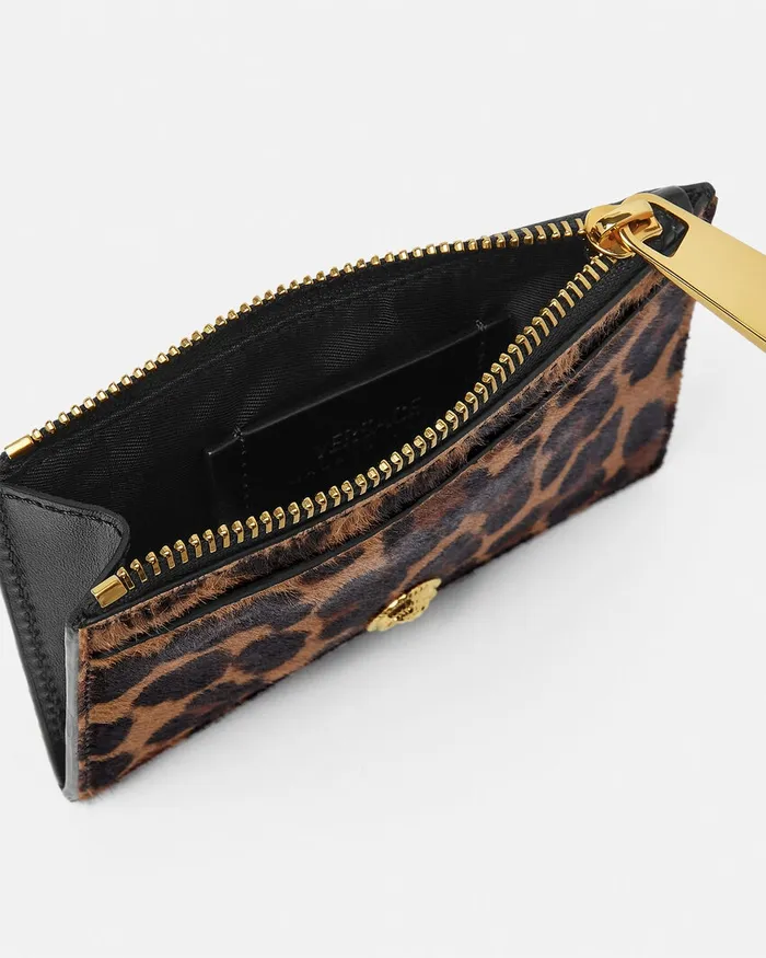 Versace Wallets MenWomen Leopard Medusa Biggie Cardholder Animalier