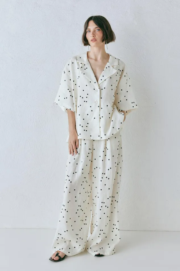 VRG GRL Anke Linen Shirt Dot Women Shirts