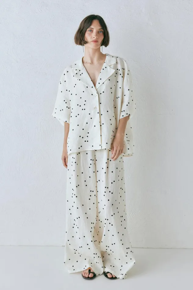 VRG GRL Anke Linen Shirt Dot Women Shirts