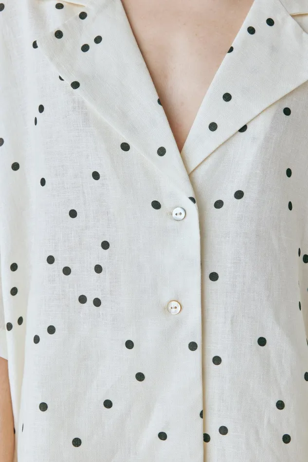 VRG GRL Anke Linen Shirt Dot Women Shirts