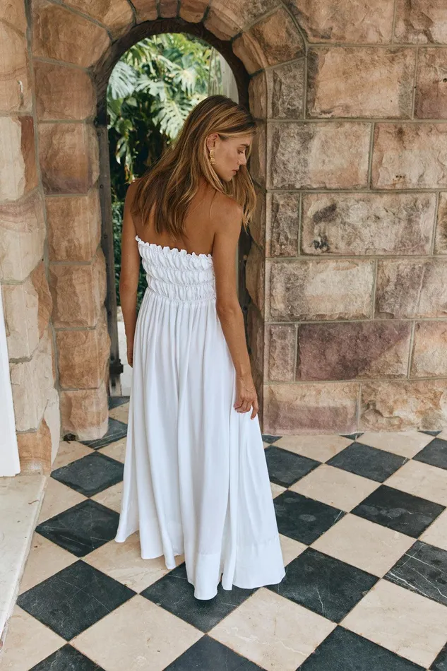VRG GRL Eliana Maxi Dress White Women MidiMaxi Dresses