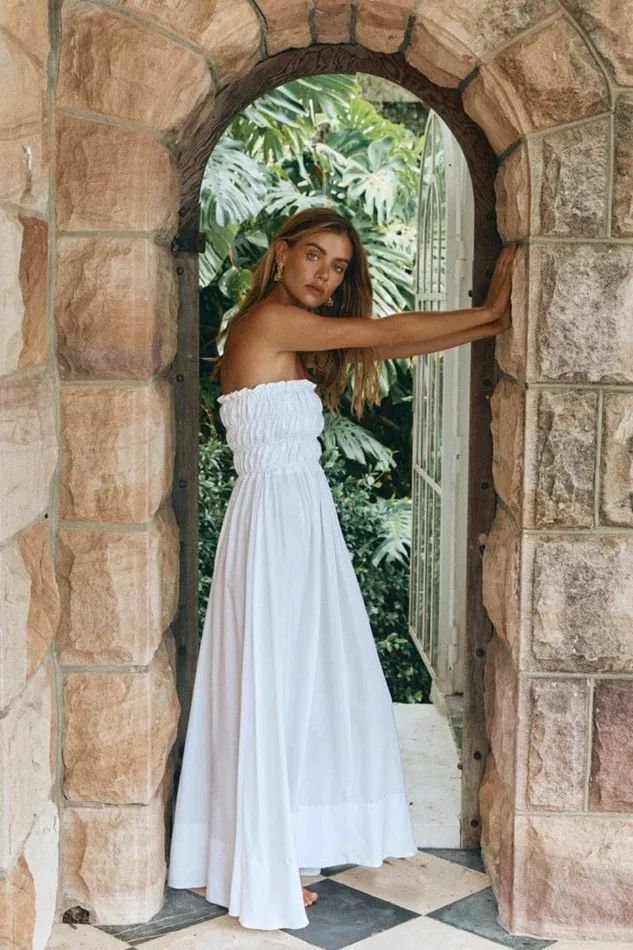 VRG GRL Eliana Maxi Dress White Women MidiMaxi Dresses