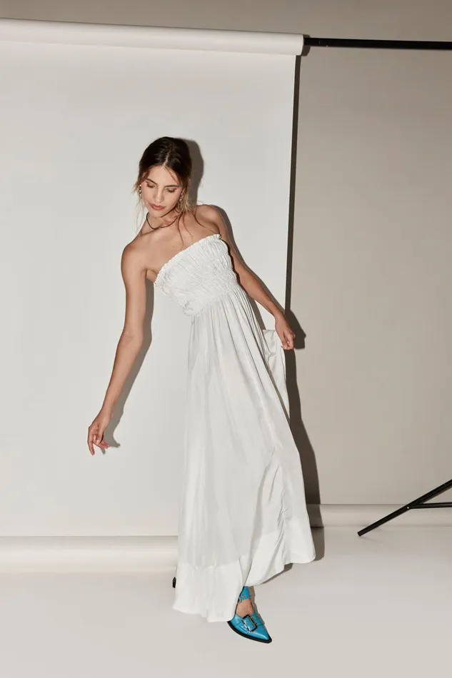 VRG GRL Eliana Maxi Dress White Women MidiMaxi Dresses