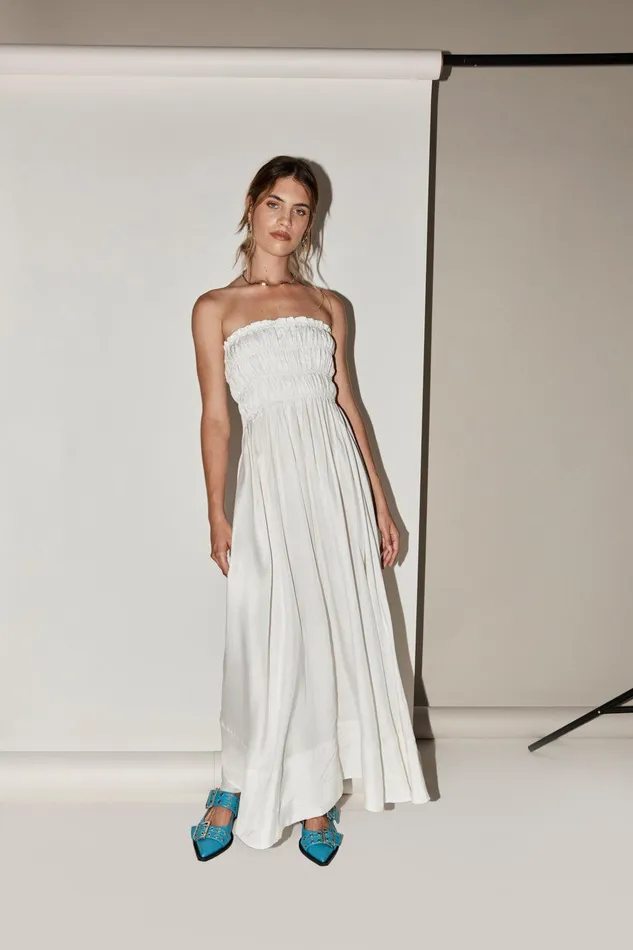 VRG GRL Eliana Maxi Dress White Women MidiMaxi Dresses