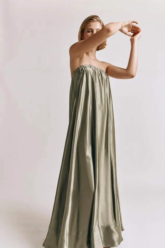 VRG GRL Lenni Maxi Dress Olive Women MidiMaxi Dresses