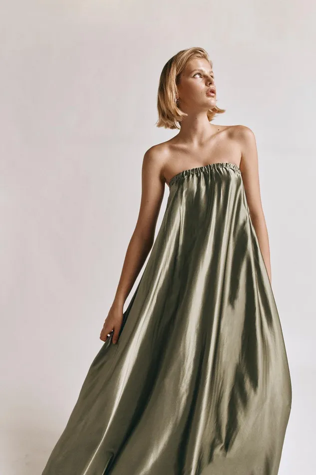 VRG GRL Lenni Maxi Dress Olive Women MidiMaxi Dresses