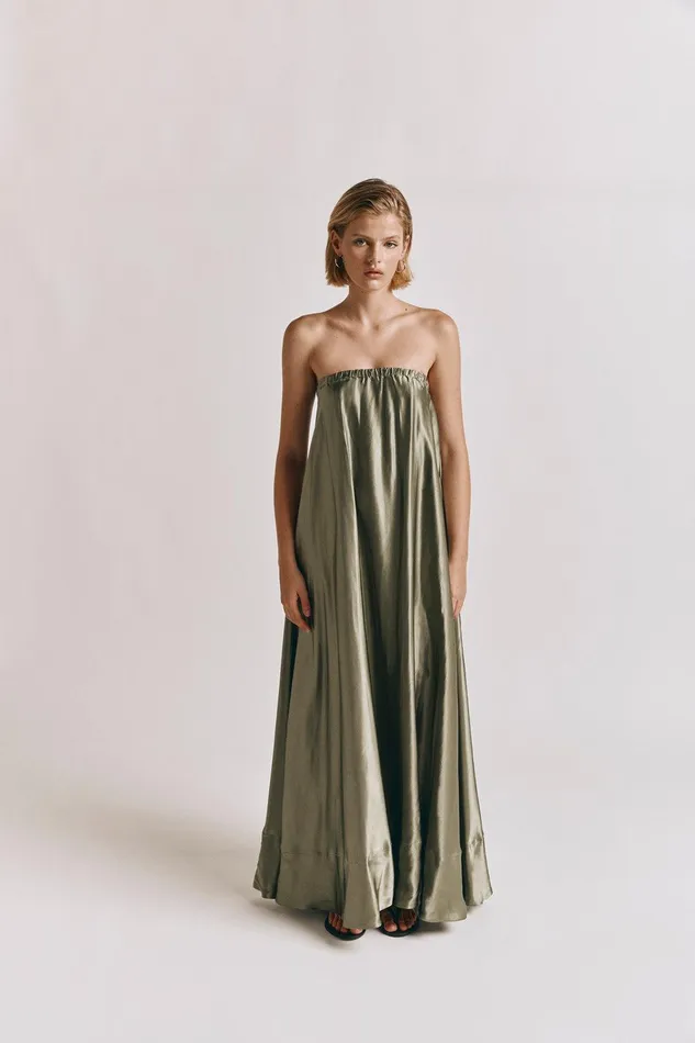 VRG GRL Lenni Maxi Dress Olive Women MidiMaxi Dresses