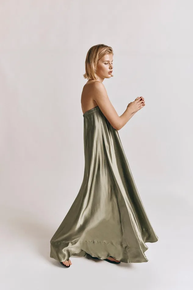 VRG GRL Lenni Maxi Dress Olive Women MidiMaxi Dresses
