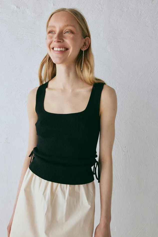 VRG GRL Liv Knit Top Black Women Sleeveless