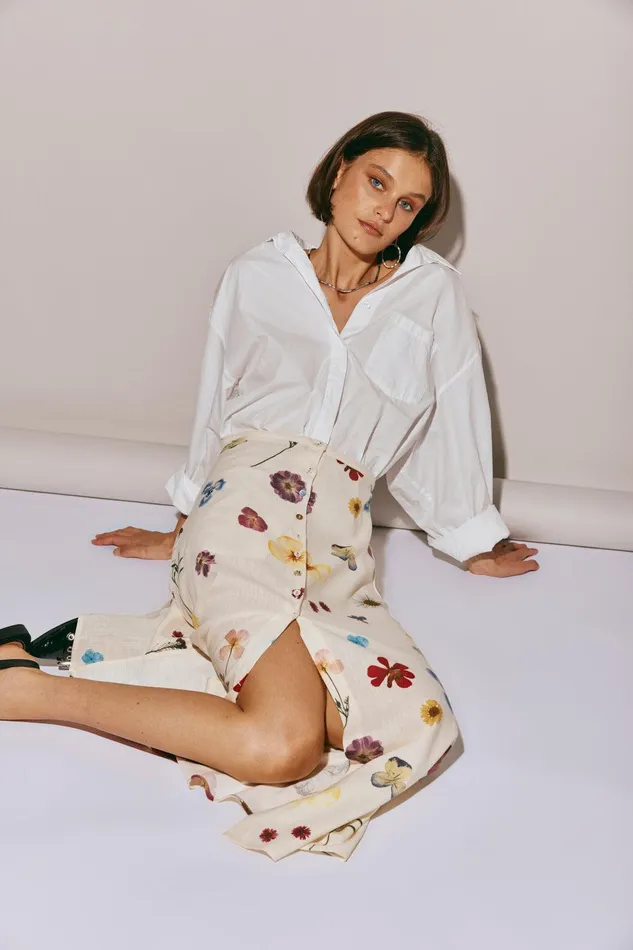 VRG GRL Love Language Midi Skirt Floral Women Skirts VRG GRL Love Language Midi Skirt Floral Women Skirts