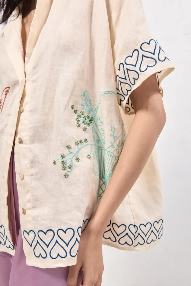 VRG GRL Natalia Linen Shirt Cream Women Shirts VRG GRL Natalia Linen Shirt Cream Women Shirts
