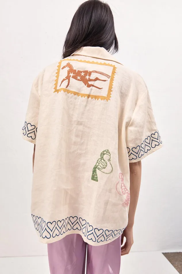 VRG GRL Natalia Linen Shirt Cream Women Shirts VRG GRL Natalia Linen Shirt Cream Women Shirts