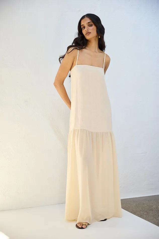VRG GRL Nora Maxi Dress Natural Women MidiMaxi Dresses VRG GRL Nora Maxi Dress Natural Women MidiMaxi Dresses