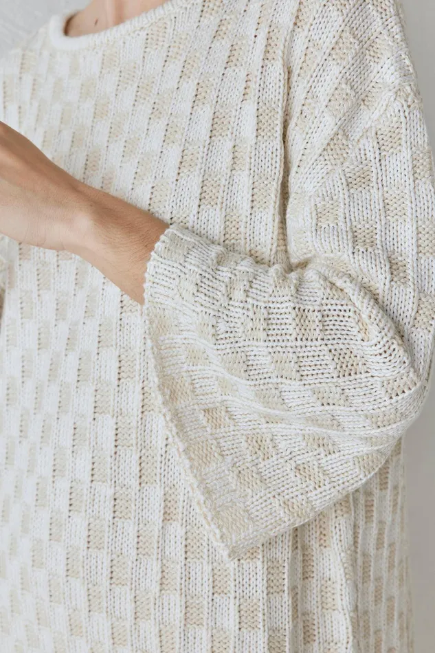 VRG GRL Pia Knit Tunic Cream Women Long Sleeve VRG GRL Pia Knit Tunic Cream Women Long Sleeve