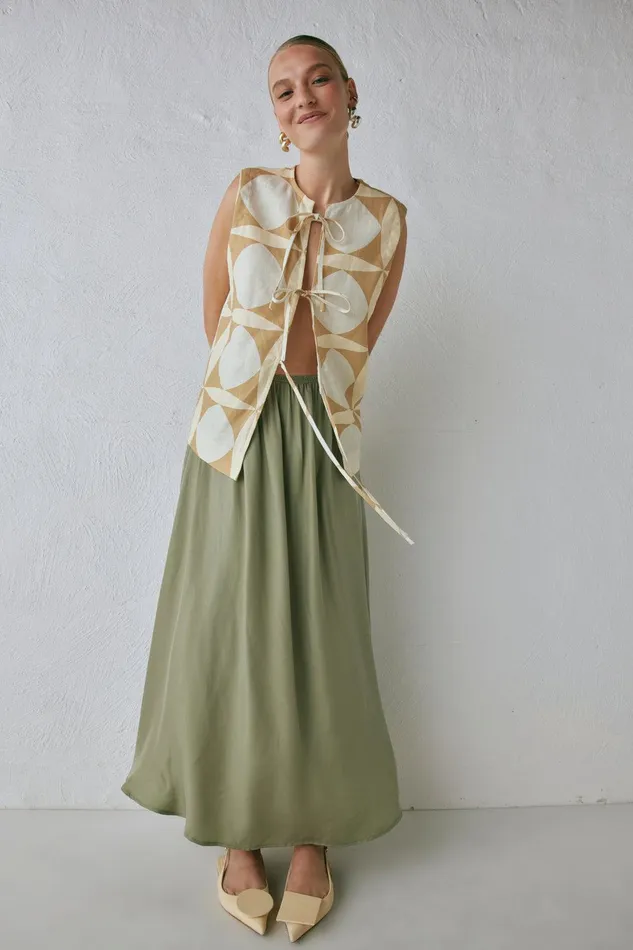 VRG GRL Solara Midi Skirt Sage Women Skirts