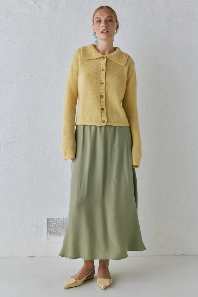VRG GRL Solara Midi Skirt Sage Women Skirts