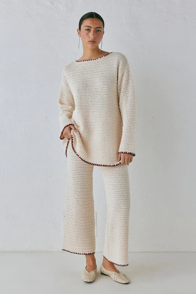 VRG GRL Stella Knit Tunic Cream Women JumpersSweaters VRG GRL Stella Knit Tunic Cream Women JumpersSweaters
