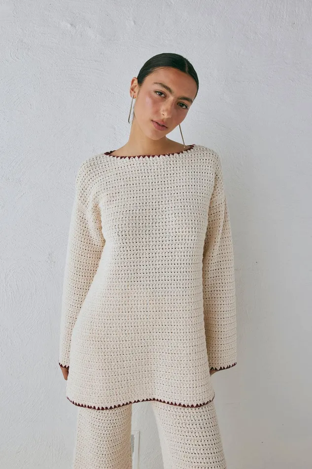 VRG GRL Stella Knit Tunic Cream Women JumpersSweaters VRG GRL Stella Knit Tunic Cream Women JumpersSweaters