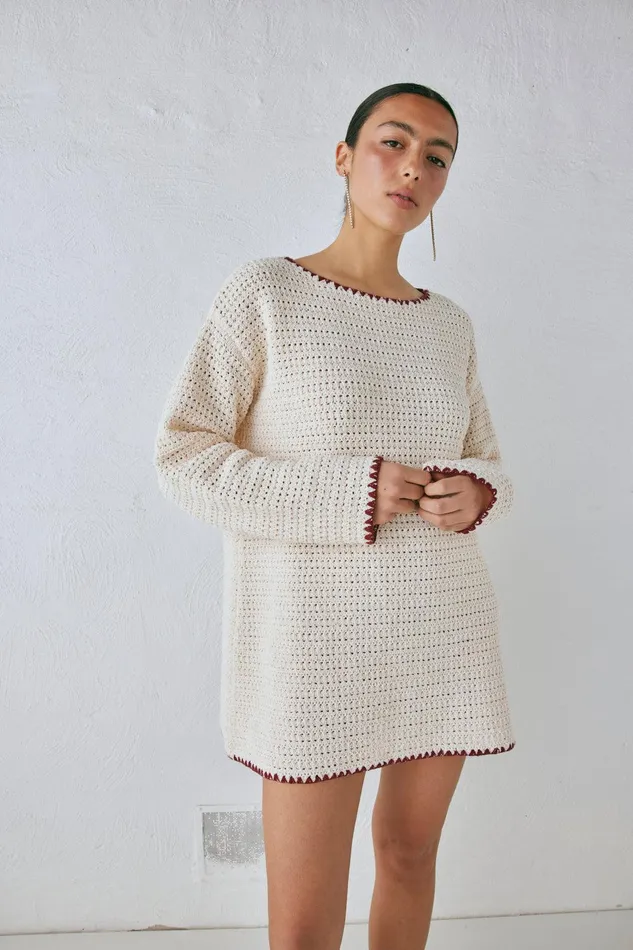 VRG GRL Stella Knit Tunic Cream Women JumpersSweaters VRG GRL Stella Knit Tunic Cream Women JumpersSweaters