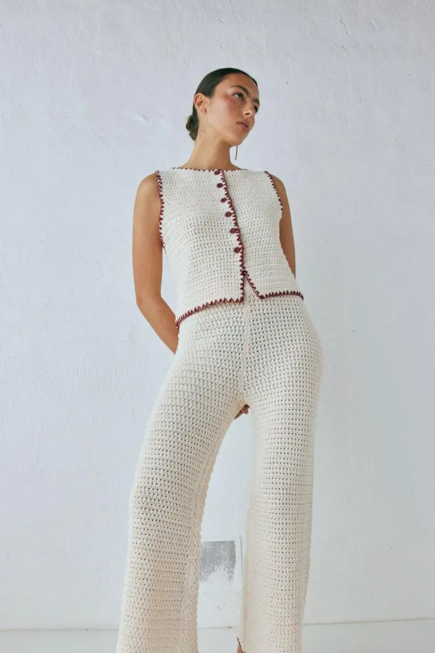 VRG GRL Stella Knit Vest Cream Women Vests