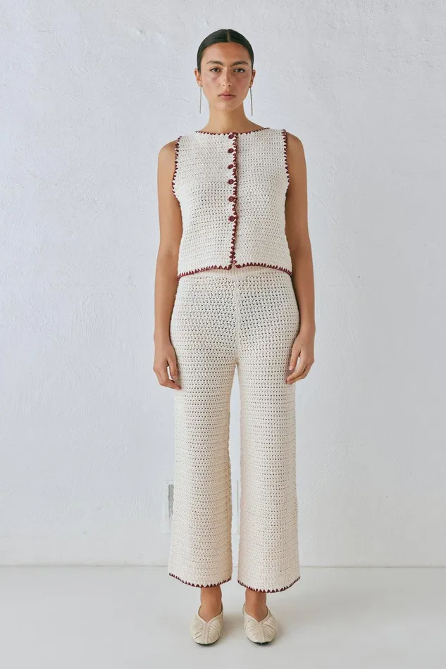 VRG GRL Stella Knit Vest Cream Women Vests
