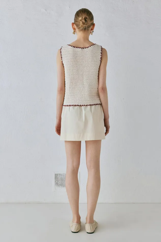 VRG GRL Stella Knit Vest Cream Women Vests